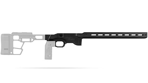 Das MDT ACC Premier GEN2 Chassis bietet eine stabile Plattform, einfache Installation und präzise V-Block Bettung für wiederholbare Genauigkeit.